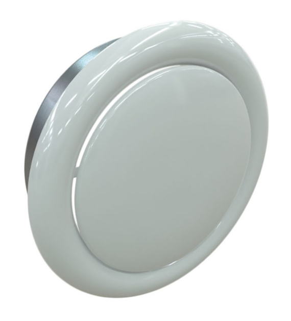 Anemostat wywiewny z kołnierzem o średnicy 125 mm - biały VENTS