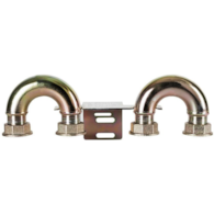 Monozłącze pod gazomierz G4/G6 130mm, śrubunek 5/4” x śrubunek 5/4” - z łukami z dwóch stron WEBA