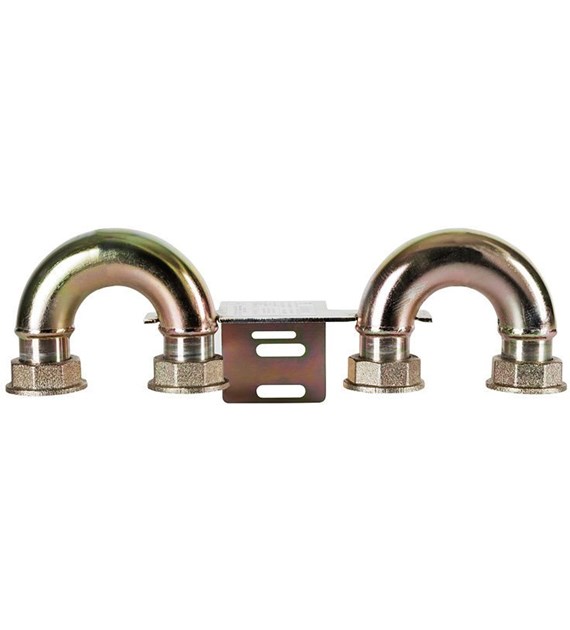 Monozłącze pod gazomierz G4/G6 130mm, śrubunek 5/4” x śrubunek 5/4” - z łukami z dwóch stron