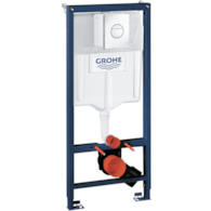 Stelaż do WC podtynkowy Rapid SL 3w1 z uniwersalną spłuczką do WC 6-9 l 500 x 1130 x 230 mm w komplecie: przycisk spłukujący Nova Cosmopolitan chrom 38765000, wsporniki mocujące 3855800M GROHE