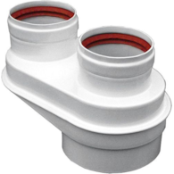 Adapter rozdzielczy kotła (3529) Powietrzno-spalinowy O80/125 na O80/80, PP BOSCH