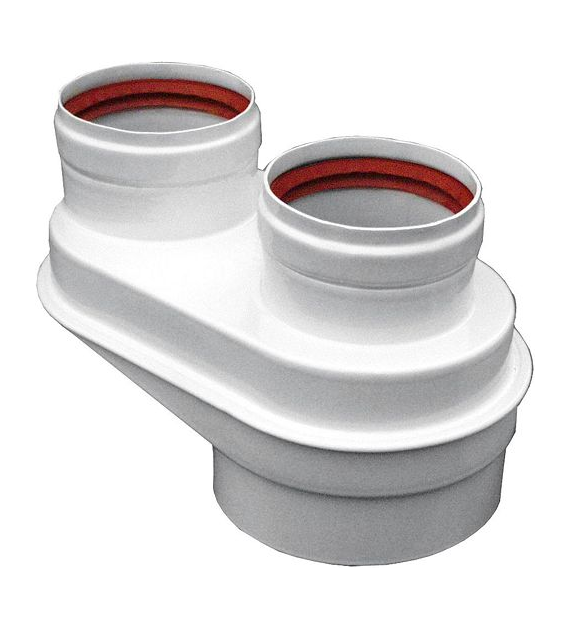 Adapter rozdzielczy kotła (3529) Powietrzno-spalinowy O80/125 na O80/80, PP BOSCH