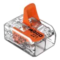 Złączka instalacyjna COMPACT 2-przewodowa z dźwigniami, do drutu i linki, 4 mm2, transparentna 221-412 WAGO