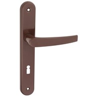 Klamka lakierowana z długim szyldem POD KLUCZ METRO 72 BRĄZ