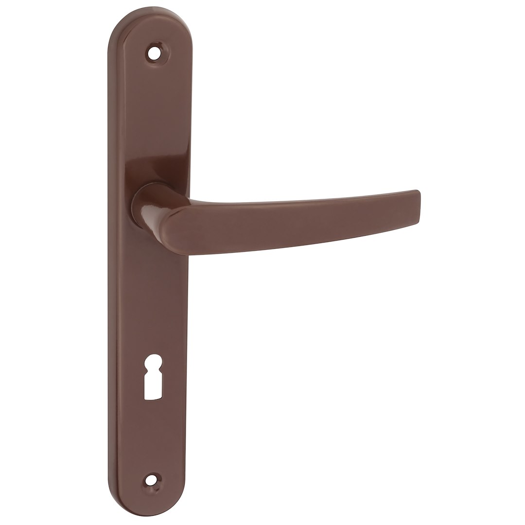 Klamka lakierowana z długim szyldem POD KLUCZ METRO 72 BRĄZ