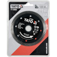 Tarcza diamentowa TURBO 125mm do szybkiego cięcia gresu bez odpyrsków YATO
