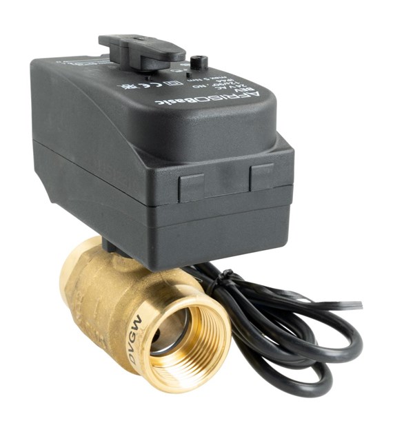2-drogowy zawór kulowy z siłownikiem BEV, DN25, Rp1 , Kvs 60 m3/h, 24 V AC, NO