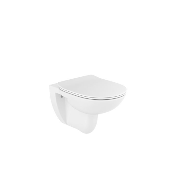 DEBBA ROUND ZESTAW Miska podwieszana Rimless + deska wolnoopadająca slim duroplast ROCA