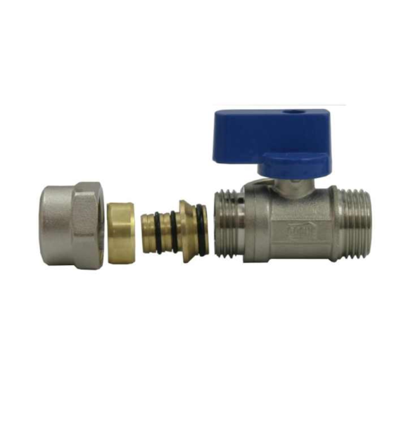 Kurek MINI ze złączką na rurę pex NIEBIESKI 1/2x16 ( DN15 x 16 ) GOSHE