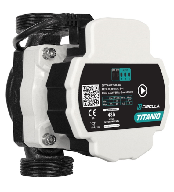 Pompa elektroniczna C.O. 25/60 130MM TITANIO ARKA