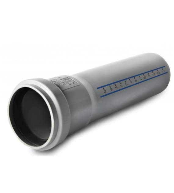 Rura HTplus HTEM z kielichem PP 110 mm 1 m szara
