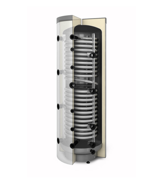 Akumulacyjny zbiornik warstwowy MULTI-INOX 600L wężownica inox do C.W.U., rozbieralna pianka poliuretanowa 100mm, skay GALMET