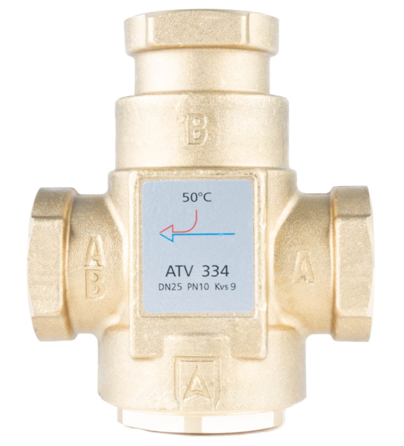 Zawór temperaturowy ATV 334, DN25, Rp1 , kvs 9, 50°C AFRISO