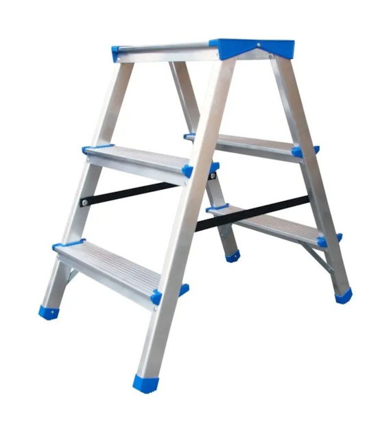 DRABINA, STOŁEK ALUMINIOWY ROZKŁADANY 67CM 2 STOPNIE+PODEST