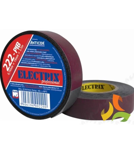 Izolacja taśma izolacyjna samowulkanizująca ELECTRIX 222-PIB 19mm x 7,5m PE-222PIB0-0019007 ANTICOR