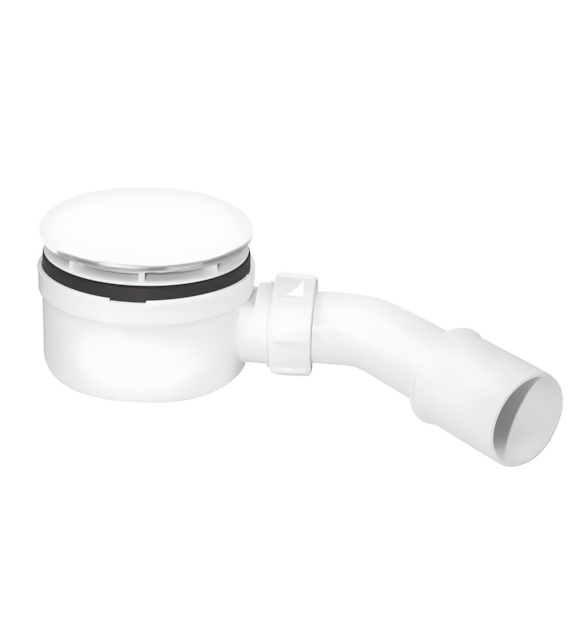 MCALPINE Syfon brodzikowy  niski  wys.60mm z odejściem 40/50mm czyszczony od góry ,pokrywa BIAŁA 113mm