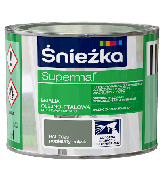 Farba do drewna i metalu SUPERMAL POPIELATY 0,2L