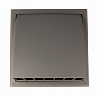 Wylot ścienny 154x154 mm z zaworem zwrotnym, okapem i kołnierzem fi 125 mm, szary