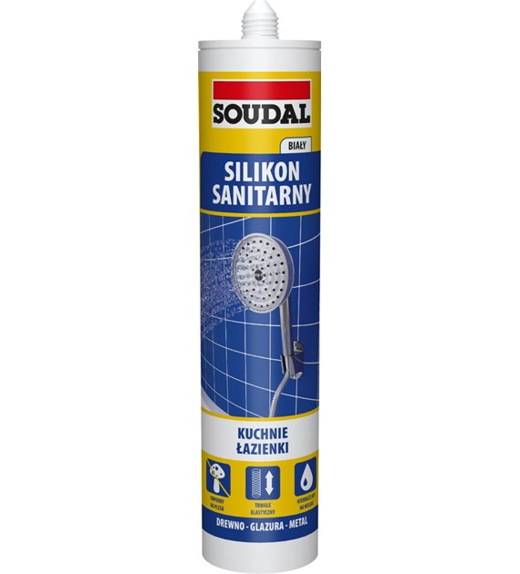 Silikon sanitarny BIAŁY 280ml SOUDAL