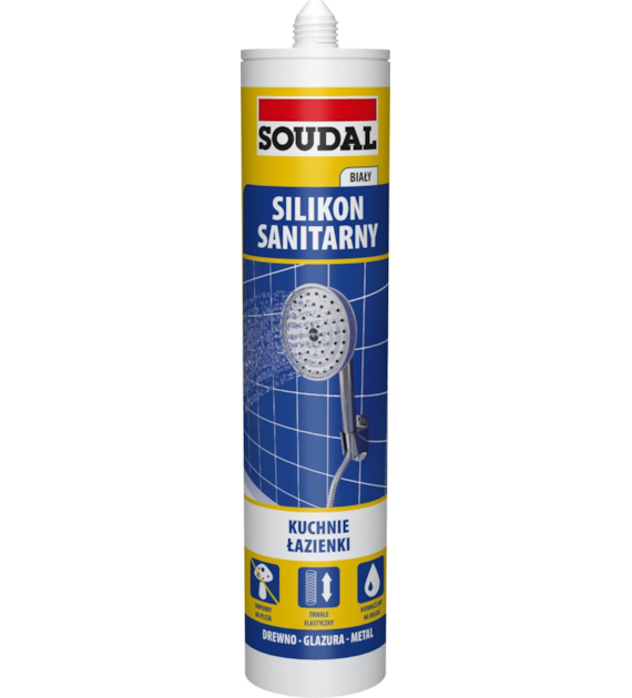 Silikon sanitarny BIAŁY 280ml SOUDAL