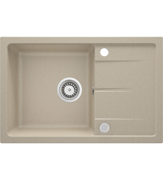 ZLEW. LEDA PIASKOWY GRANIT 1K Z/O 670x440x164, 3,5  + OSPRZĘT SPACE-SAVER
