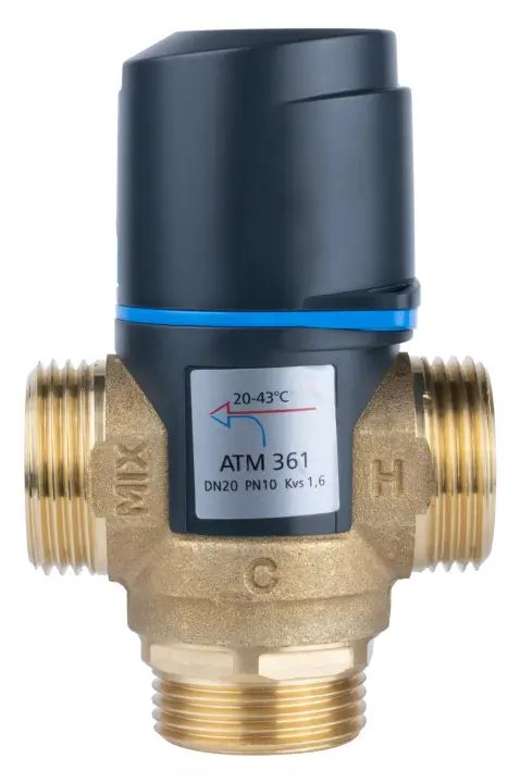 Termostatyczny zawór mieszający ATM 361, DN20, G1 , 20÷43°C, Kvs 1,6 m3/h AFRISO