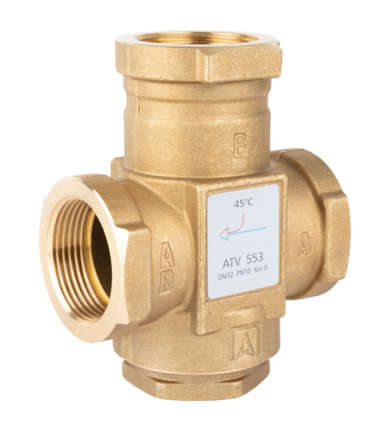 Zawór temperaturowy ATV 553, DN32, Rp1 1/4 , kvs 9, 45°C AFRISO
