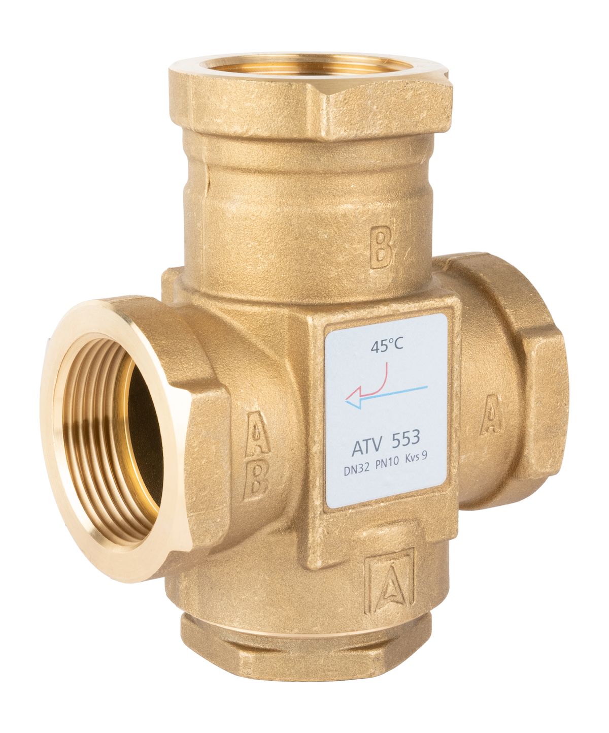 Zawór temperaturowy ATV 553, DN32, Rp1 1/4 , kvs 9, 45°C AFRISO