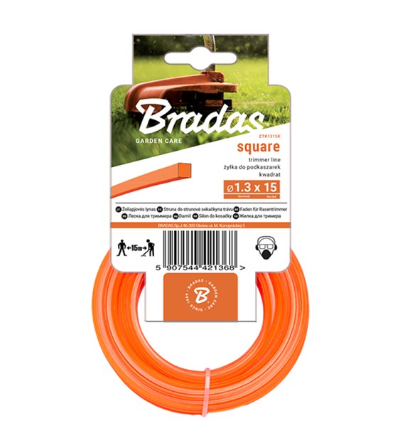 Żyłka do kosiarki kwadrat 2,4mm 15m BRADAS