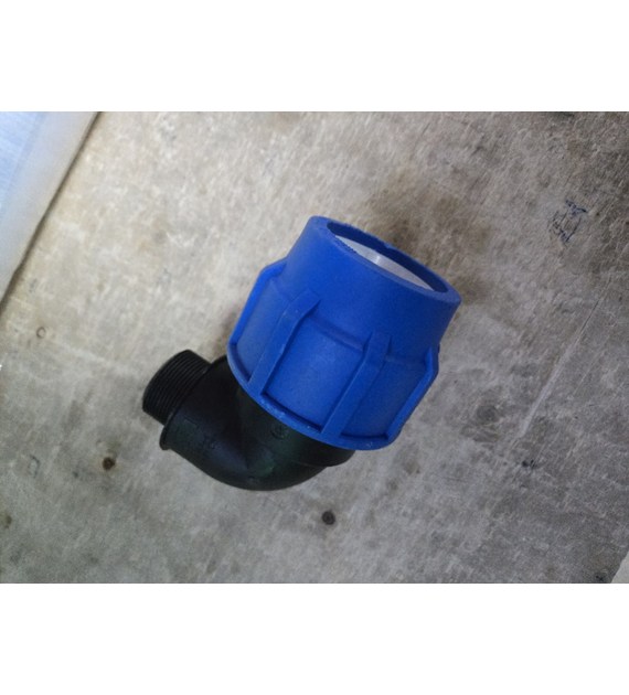 Kolano zaciskowe gwint zewnętrzny 63x1 1/2 /90° NIEBIESKIE HYDROBUD