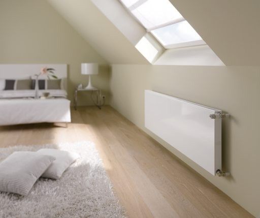Grzejnik płytowy therm-x2 Plan-K typ 22 stalowy 505 x 505 x 102 mm 536 W przyłącze boczne RAL 9016 biały