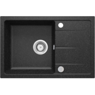 ZLEW. LEDA GRAFITOWY GRANIT 1K Z/O 670x440x164, 3,5  + OSPRZĘT SPACE-SAVER