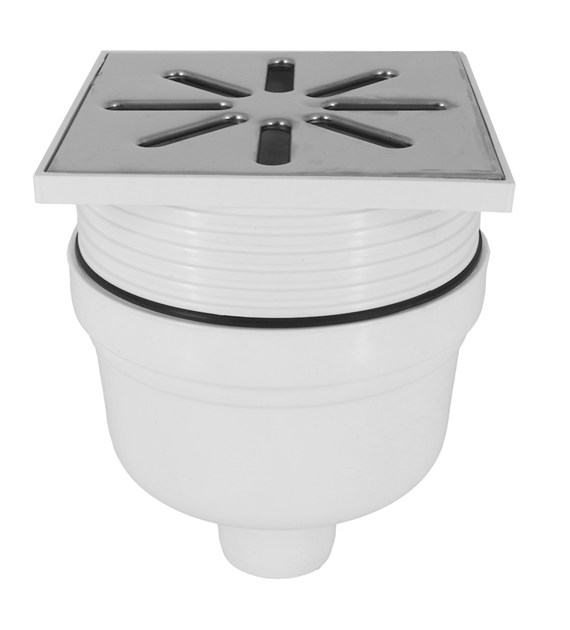 Kratka ściekowa CHROM DN50 15x15 prosta regulowana DES