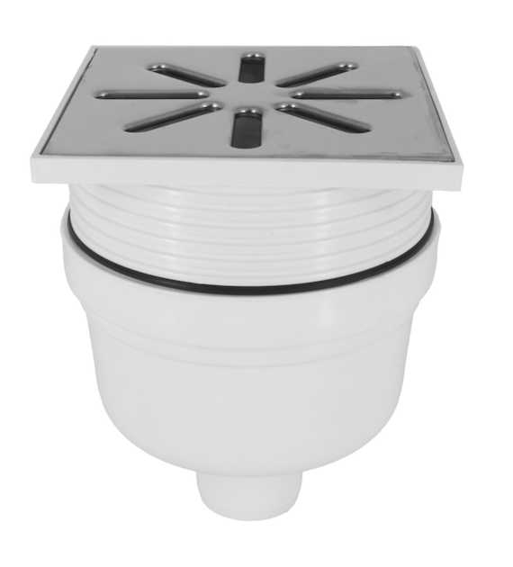 Kratka ściekowa CHROM DN50 15x15 prosta regulowana DES