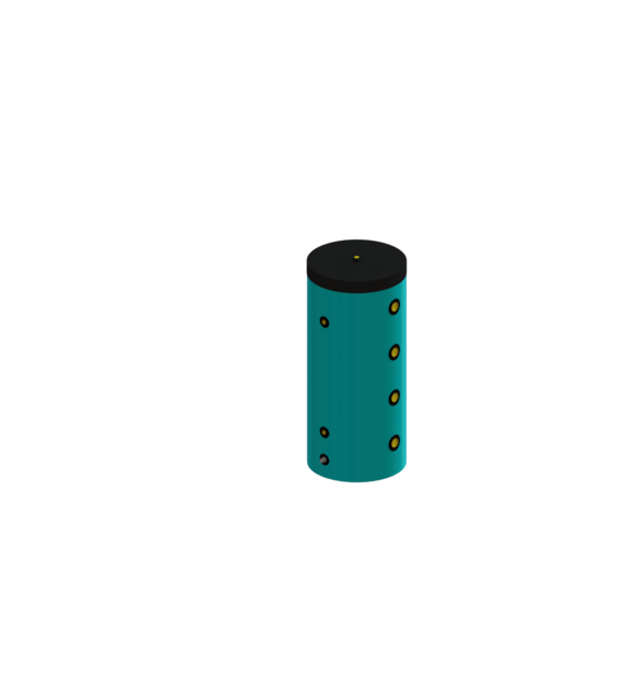 Zbiornik buforowy BME 200 SETLANS, izolacja wełna 5cm + pianka polietylenowa alufox 0,5cm + skay