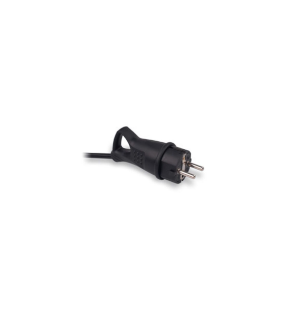 Wtyczka gumowa prosta z/u Uni-Schuko 16 A czarna IP44 16 A 250 V~