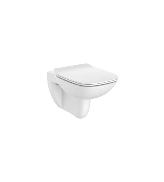 DEBBA SQUARE ZESTAW Miska podwieszana Rimless + deska wolnoopadająca slim duroplast ROCA