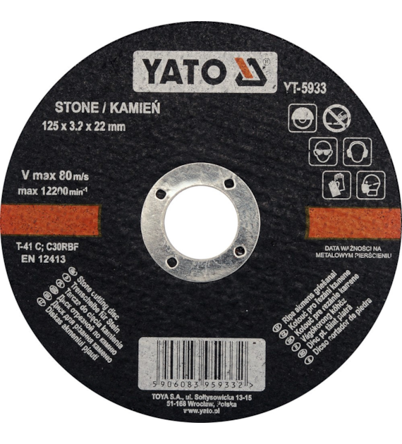 Tarcza do cięcia kamienia 125x3.2x22mm YATO