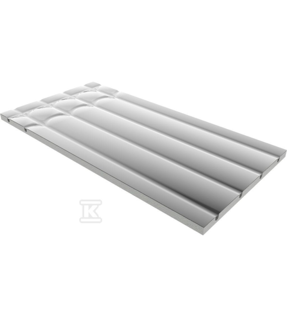Płyta styropianowa do ogrzewania podłogowego z warstwą aluminium, element prosty z dwoma łukami, EPS300 1200x600x25 mm rozstaw 150mm ( SUCHA ZABUDOWA ) TIA