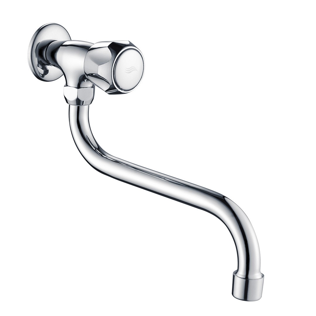 Bateria umywalka / zlewozmywak ŚCIENNA jednootworowa z ruchomą wylewką S - 20cm PARDO DURO