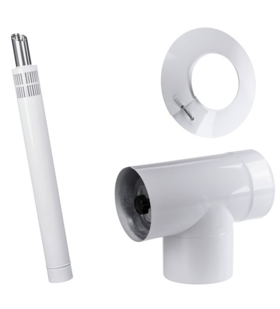 Zestaw kominowy 60/100 wylotu bocznego (stal nierdzewna 0,4mm) Immergas kocioł kondensacyjny biały UA SX-TDNV60/100PAKBIM-B Spiroflex (DWZ)