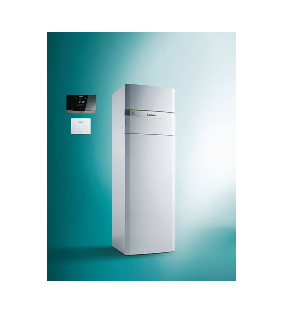 VWF 197/4 moc grzewcza 19,7 [kW], pobór mocy elektrycznej 4,7 kW; współczynnik efektywności 4,7; max moc grzałki elektrycznej 9 kW, zawiera regulator VRC 720,
