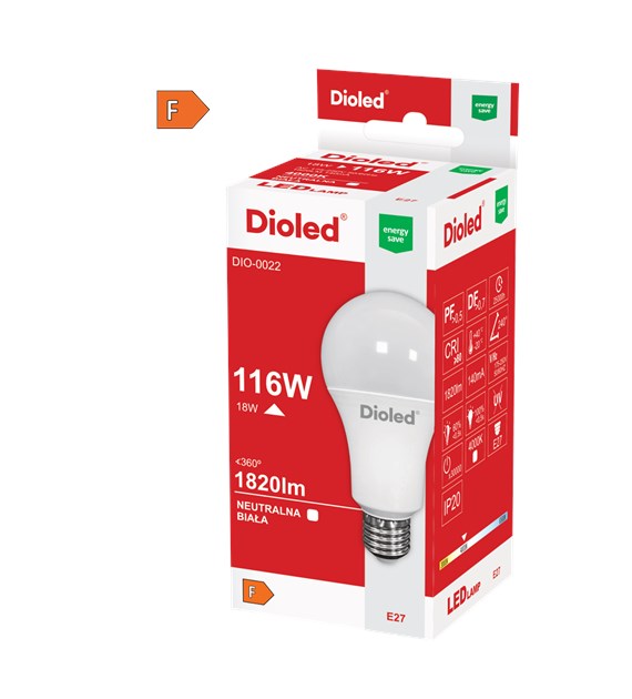 Żarówka LED A60 E27 18W 4000K