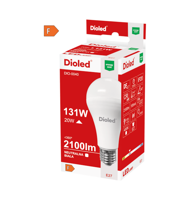 Żarówka LED A67 E27 20W 4000K DIO-0040