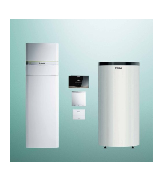 VWF 88/4 moc grzewcza 8,9 [kW], pobór mocy elektrycznej 2,0 kW; współczynnik efektywności 5,1; max moc grzałki elektrycznej 9 kW, zawiera regulator VRC 720, pojemność zasobnika 171 litrów
