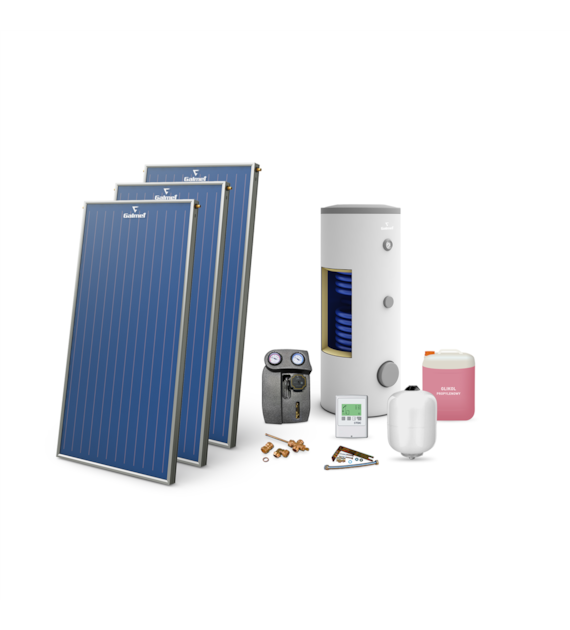 Zestaw solarny PREMIUM PLUS 3XKSG 21 Premium GT, pakiet instalacyjny Cu, wymiennik c.w.u. SGW(S)B TOWER BIWAL 300 GALMET