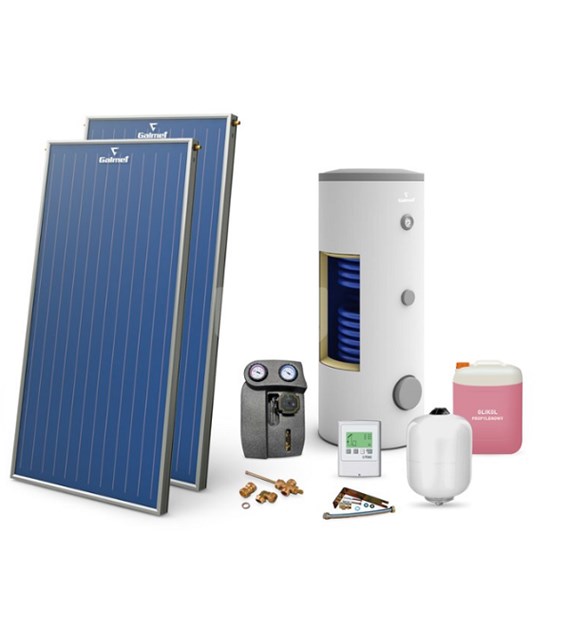 Zestaw solarny PREMIUM STANDARD 2XKSG 21 Premium GT, pakiet instalacyjny Cu, wymiennik c.w.u. SGW(S)B TOWER BIWAL 200 GALMET