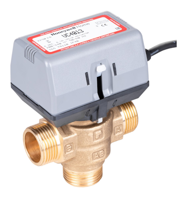Zawór przełączający 3-drogowy 1  ( DN25 ) GZ MQ6000/U + siłownik VC4013, strefowy, sterowanie SPST HONEYWELL