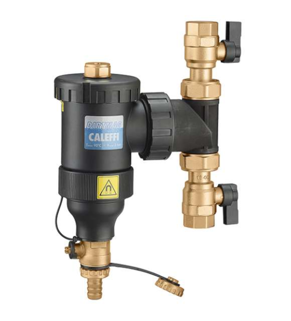 Separator zanieczyszczeń DIRTMAG mosiądz z magnesem przyłącza GW 1 1/4  z zaworami CALEFFI