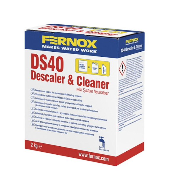Odszlamiacz, odkamieniacz, Cleaner, zestaw 2w1 proszek FERNOX DS40 1,5kg +neutralizator płyn 500ml